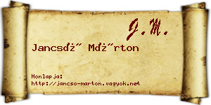 Jancsó Márton névjegykártya